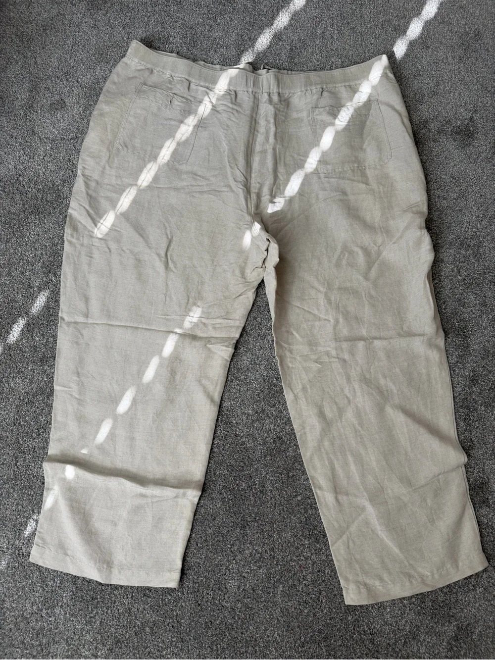 Men's Casual Linen Blend Pants in Light Khaki 3XB